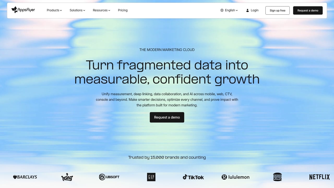 Screenshot of Appsflyer website