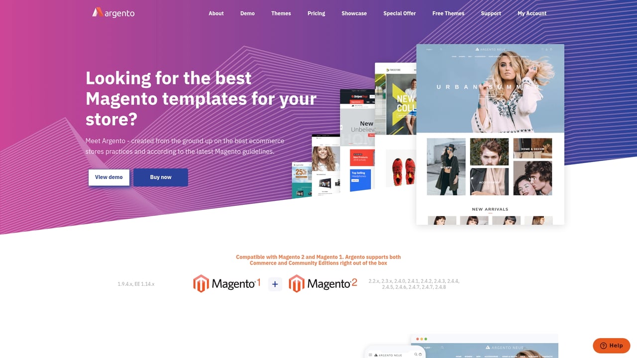 Screenshot of Argento website