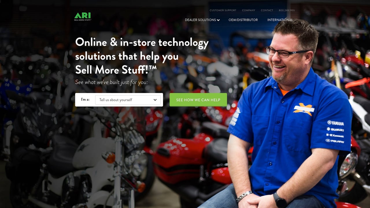 Screenshot of ARI Network Services website