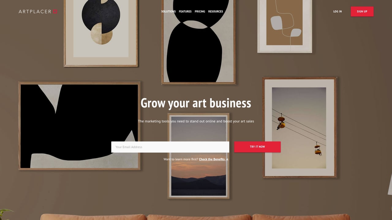Screenshot of ArtPlacer website