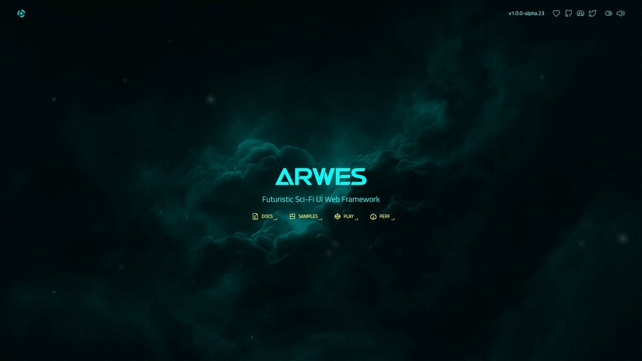 Screenshot of Arwes website