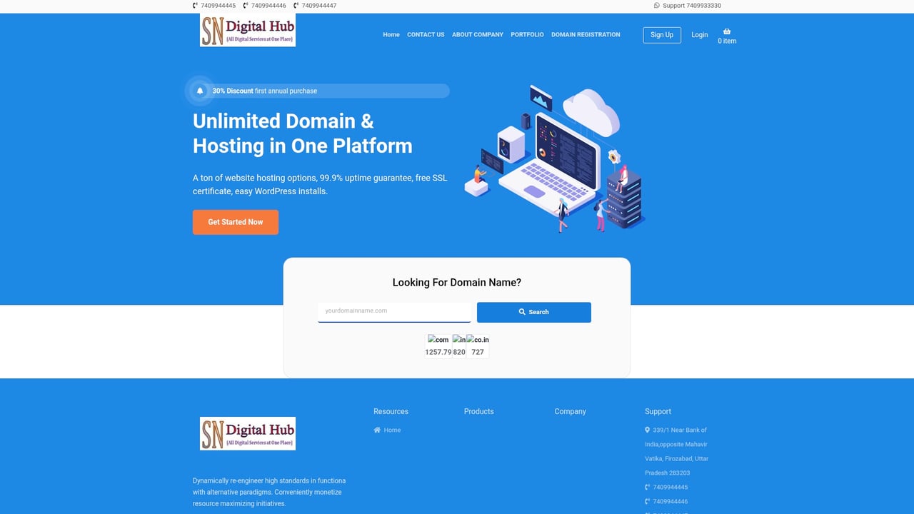 Screenshot of Arya CMS website