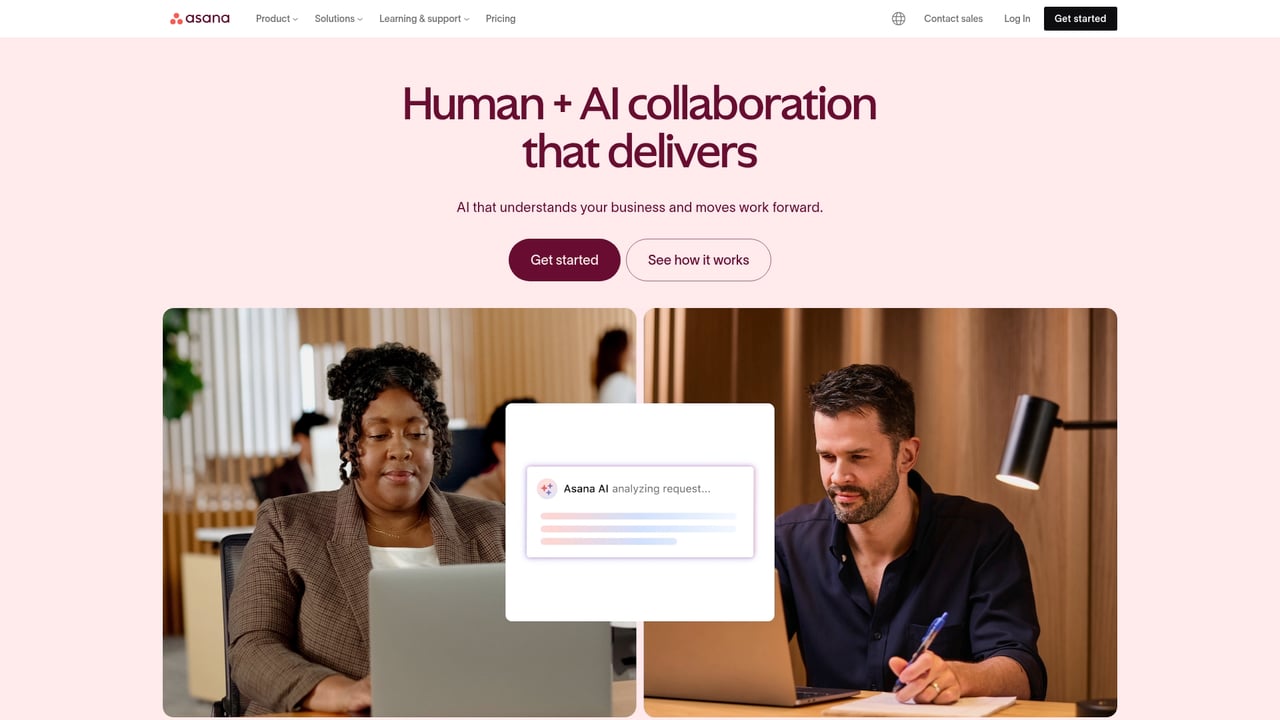 Screenshot of Asana website