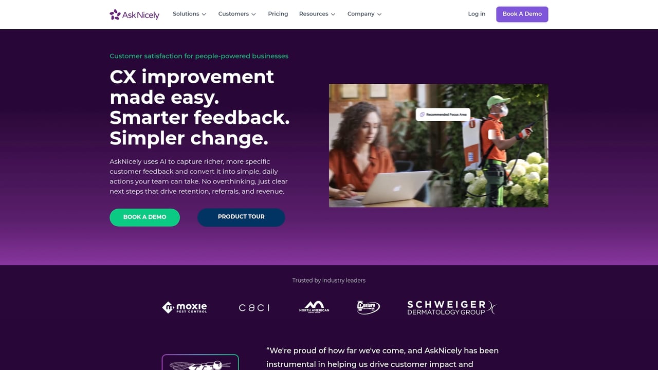 Screenshot of AskNicely website