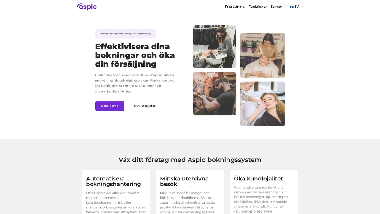 Screenshot of Aspio website