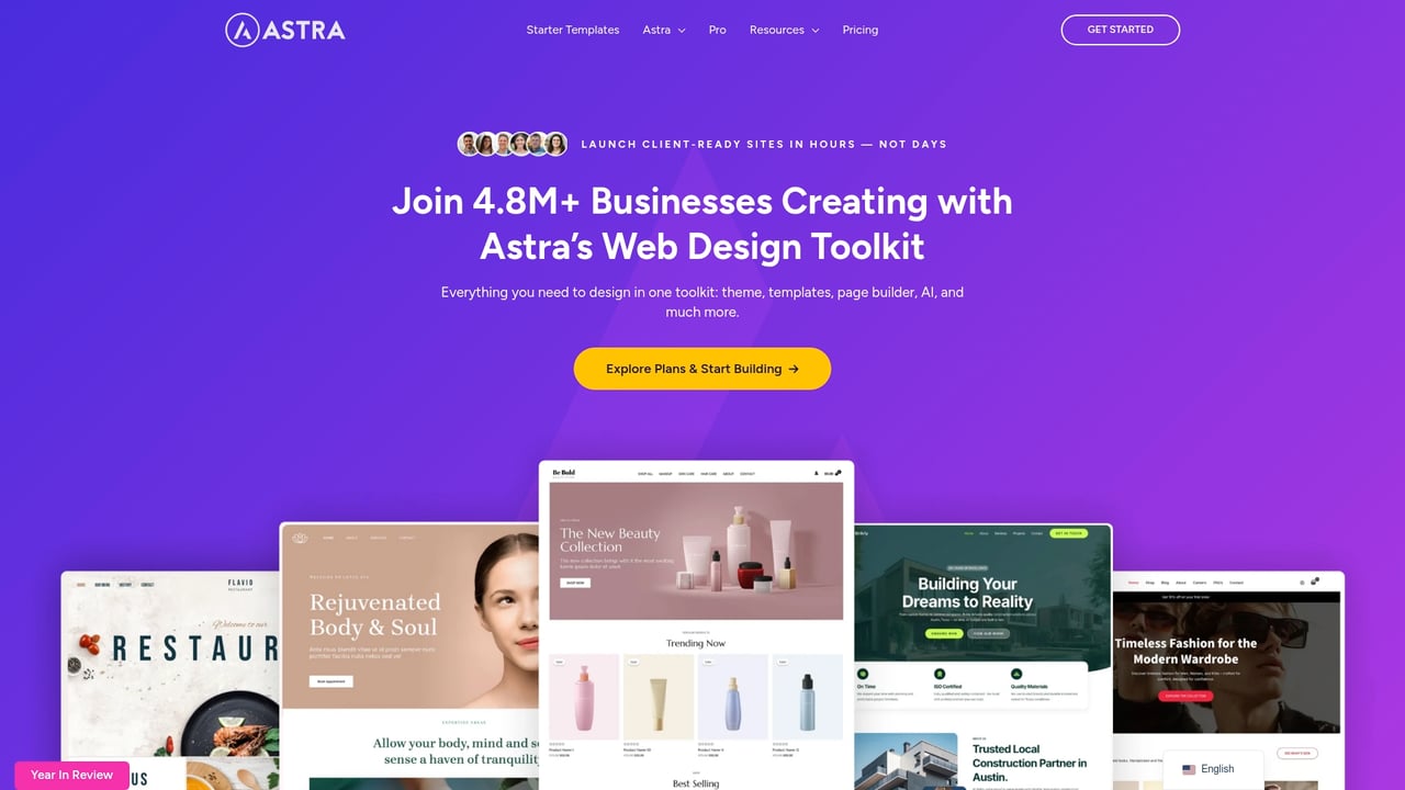 Screenshot of Astra website