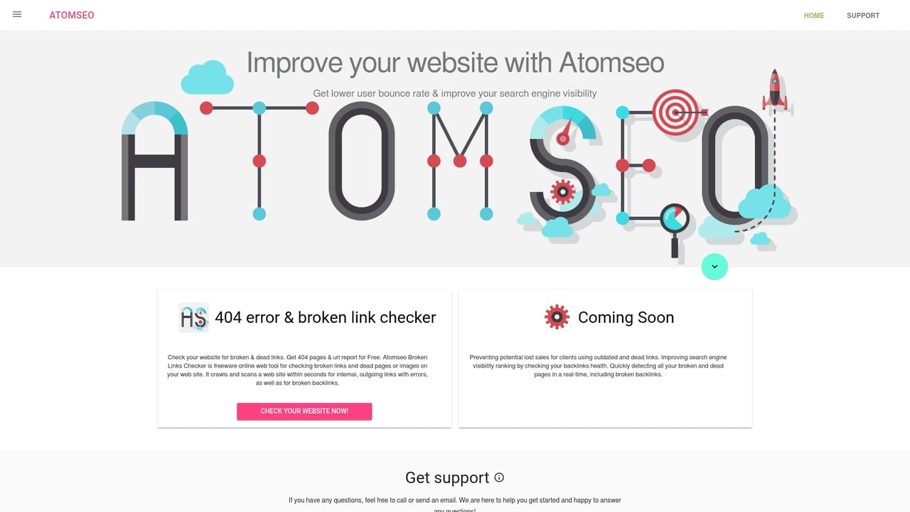 Screenshot of Atomseo website