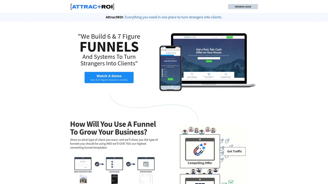 Screenshot of AttractROI website