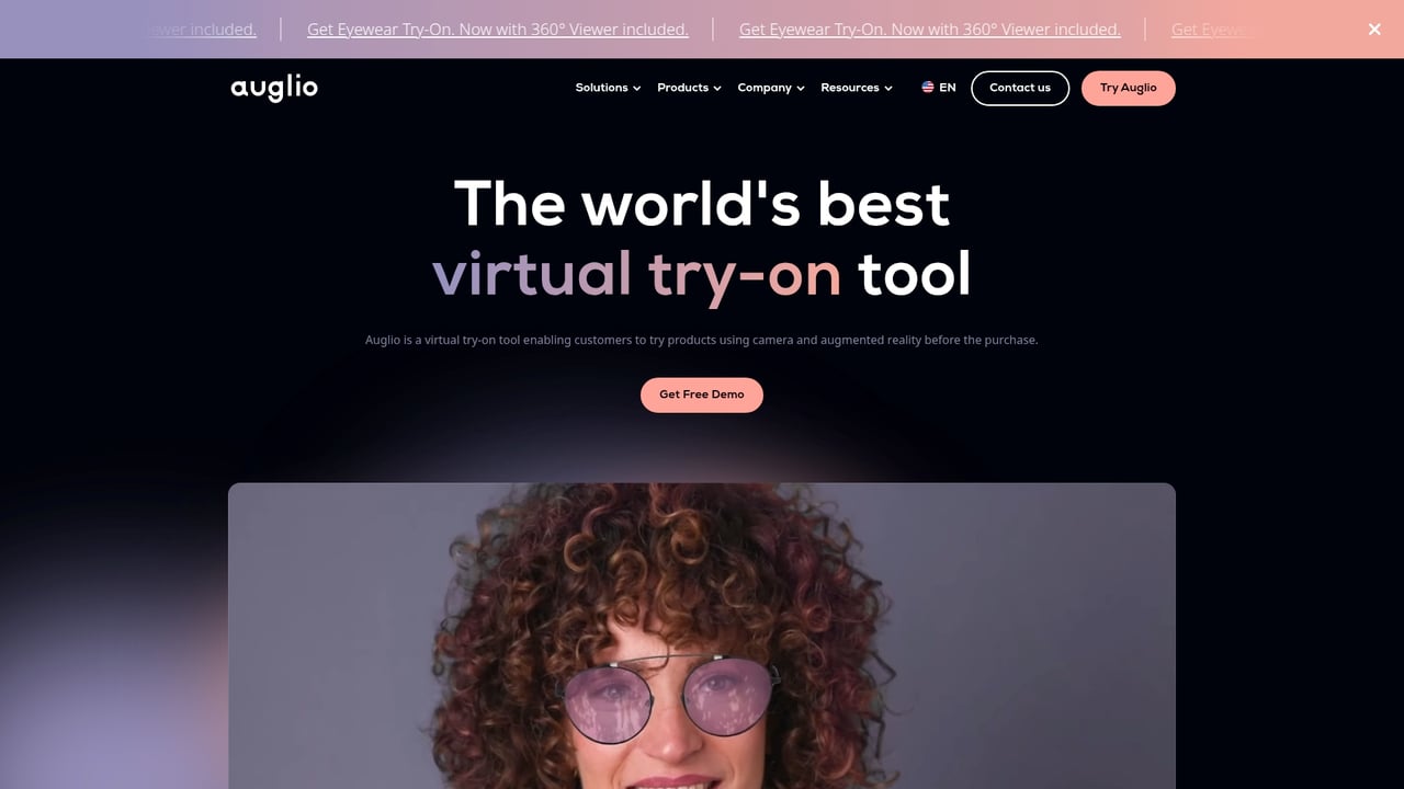 Screenshot of Auglio website