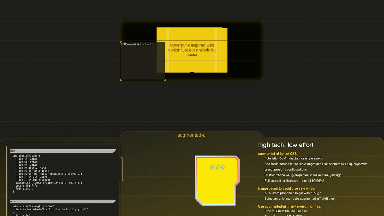 Screenshot of augmented-ui website