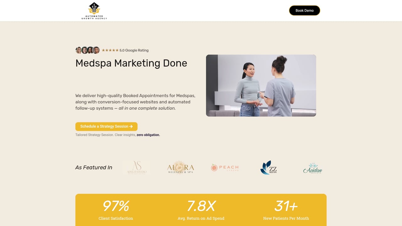 Screenshot of Automated Growth website