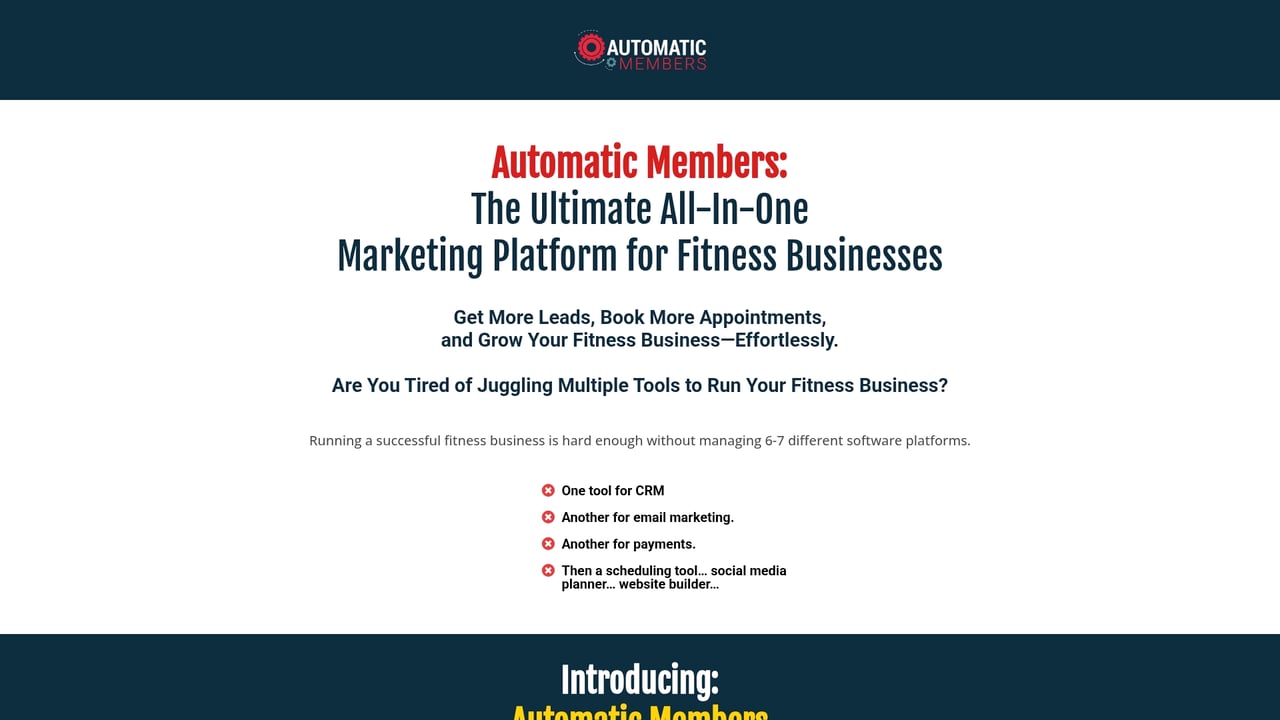 Screenshot of Automatic Members website