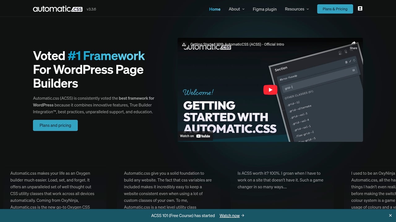 Screenshot of Automatic.css website