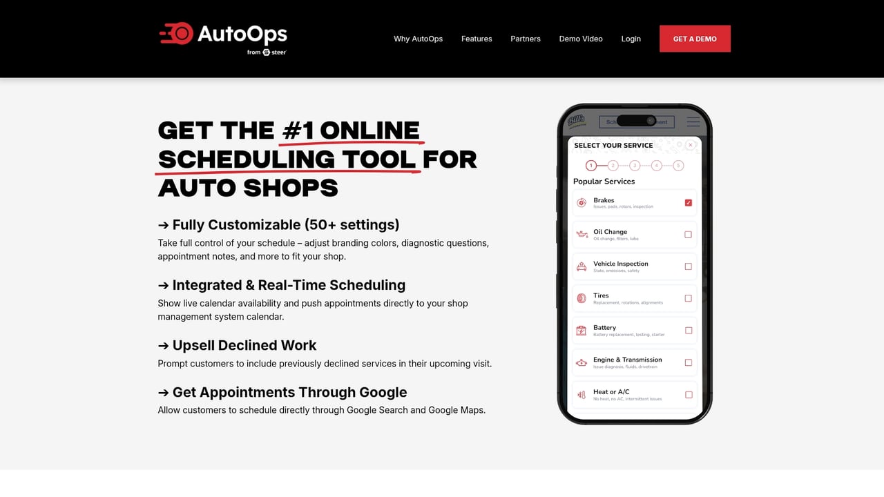 Screenshot of AutoOps website