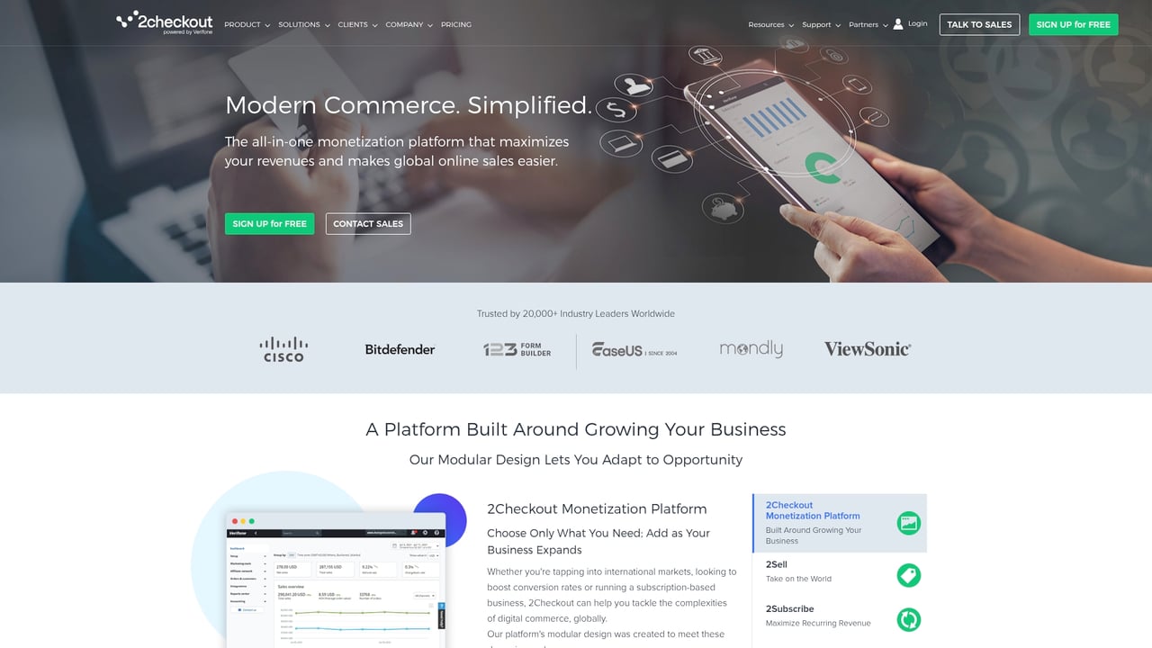 Screenshot of Avangate website