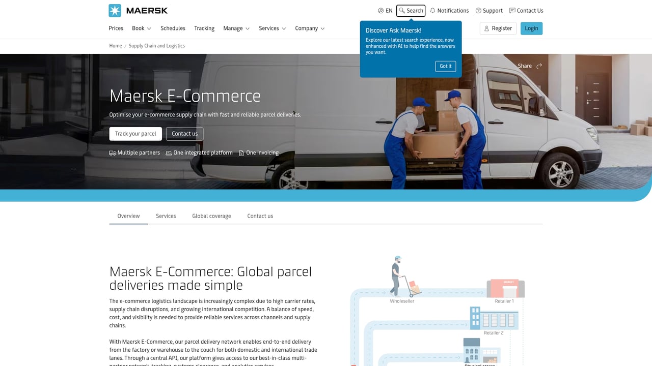 Screenshot of B2C Europe website