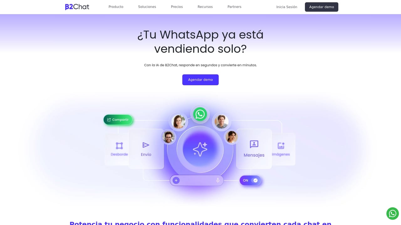 Screenshot of B2Chat website