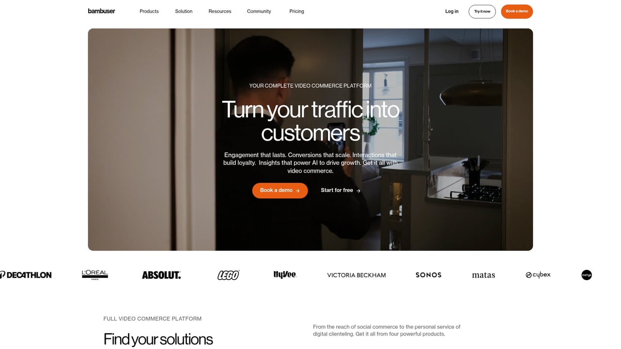 Screenshot of Bambuser website