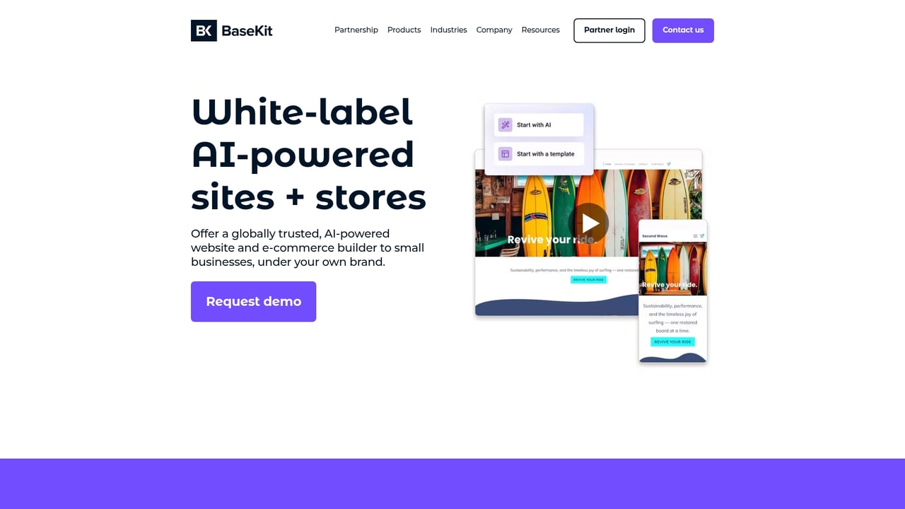 Screenshot of BaseKit website