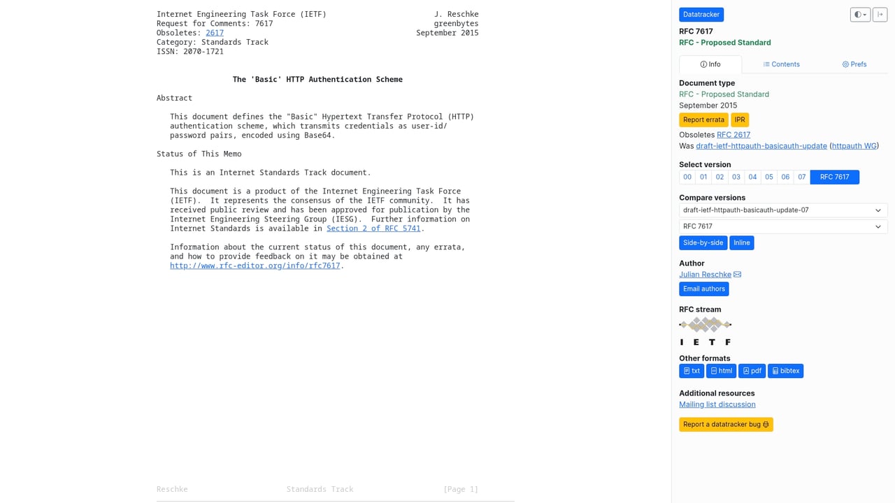 Screenshot of Basic website