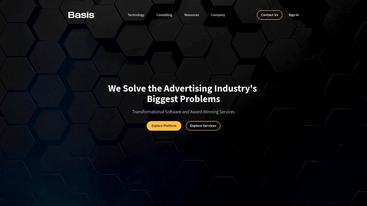 Screenshot of Basis Technologies website