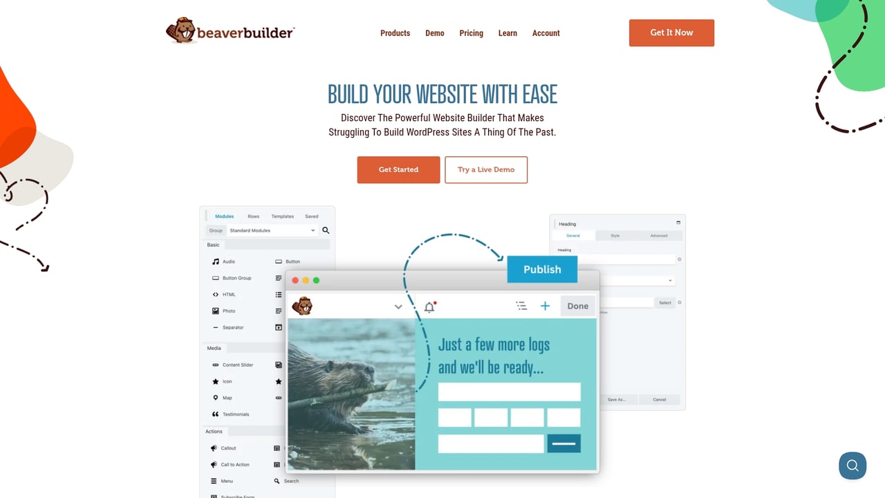 Screenshot of Beaver Builder website