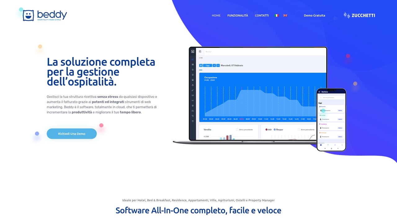 Screenshot of Beddy website