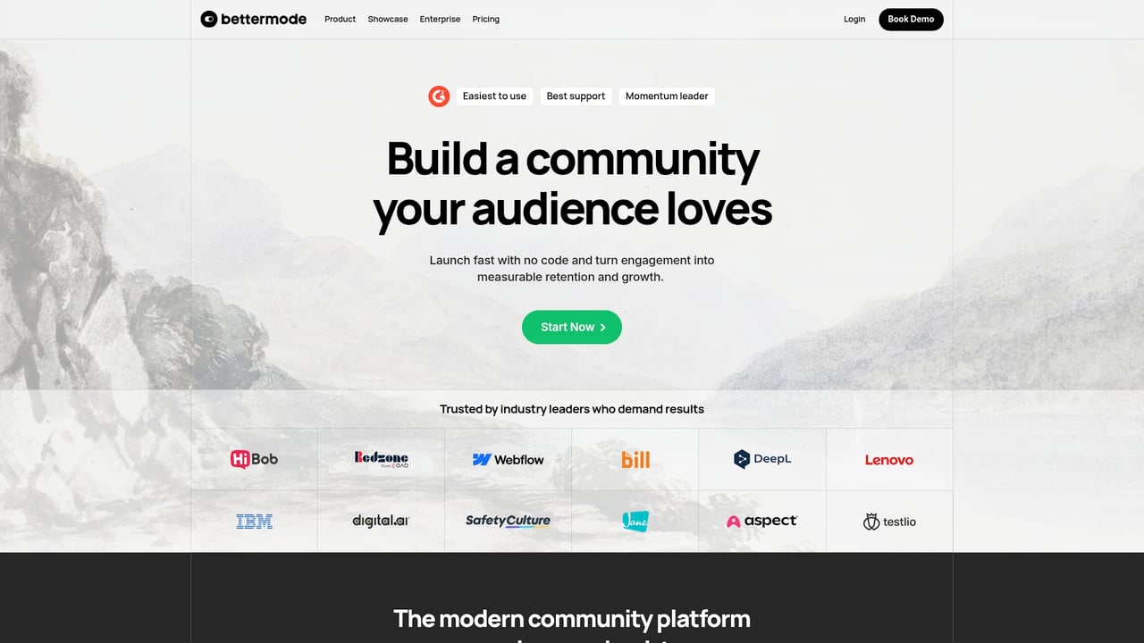 Screenshot of Bettermode website