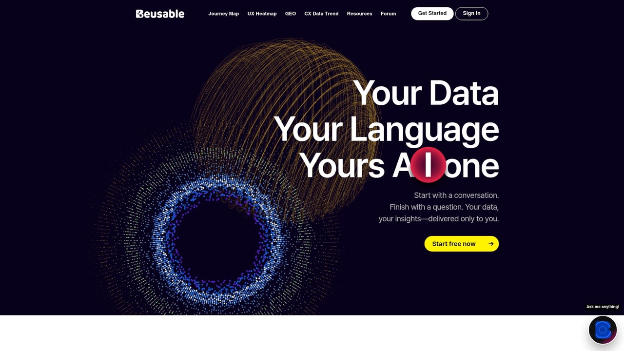 Screenshot of Beusable website