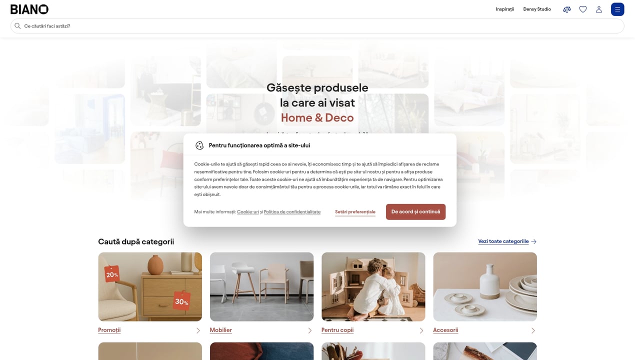 Screenshot of Biano website