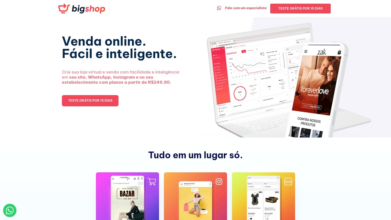Screenshot of Bigshop website
