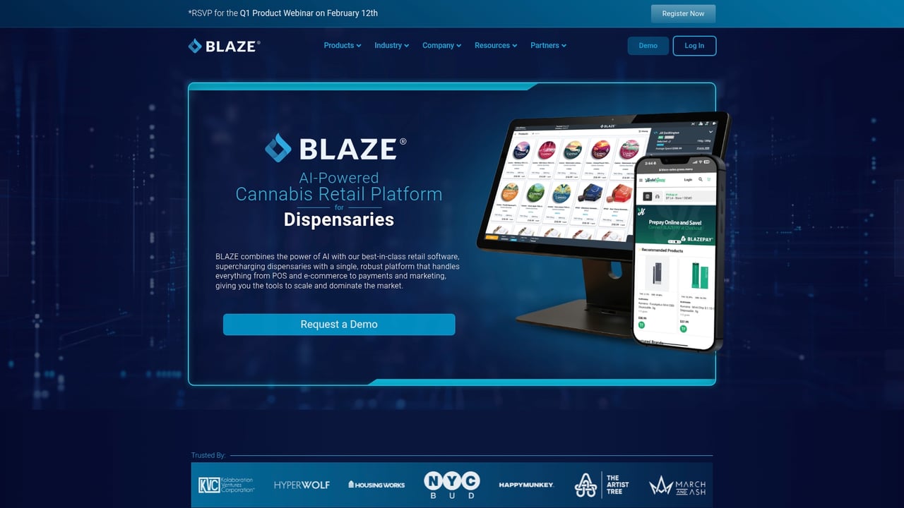 Screenshot of BLAZE website