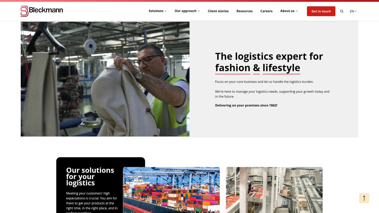 Screenshot of Bleckmann website