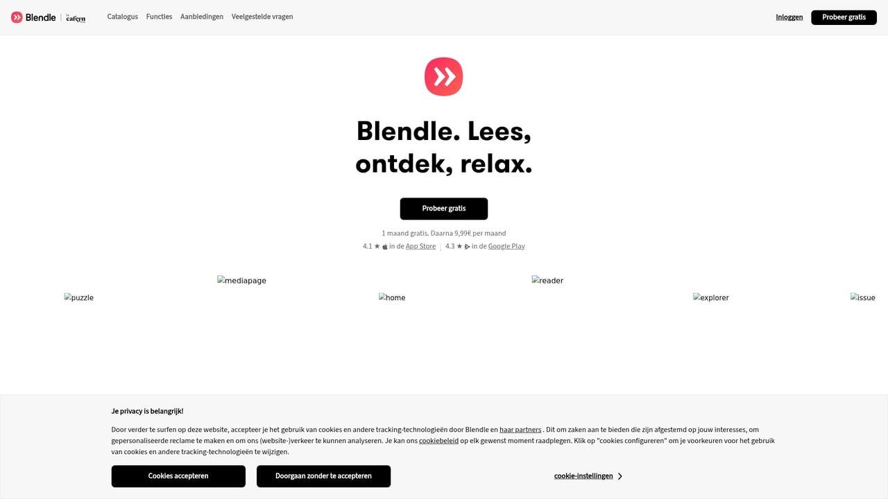 Screenshot of Blendle website