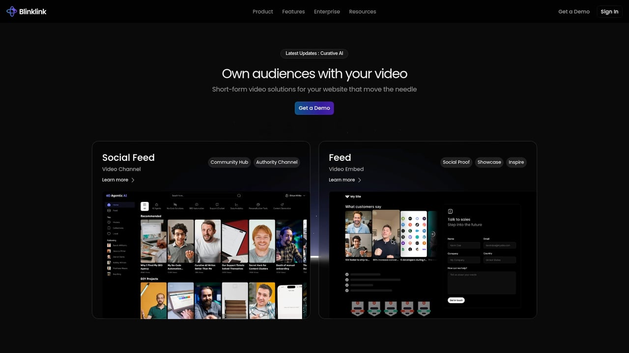 Screenshot of Blinklink website