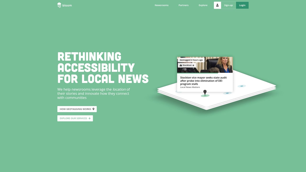 Screenshot of Bloom Labs website