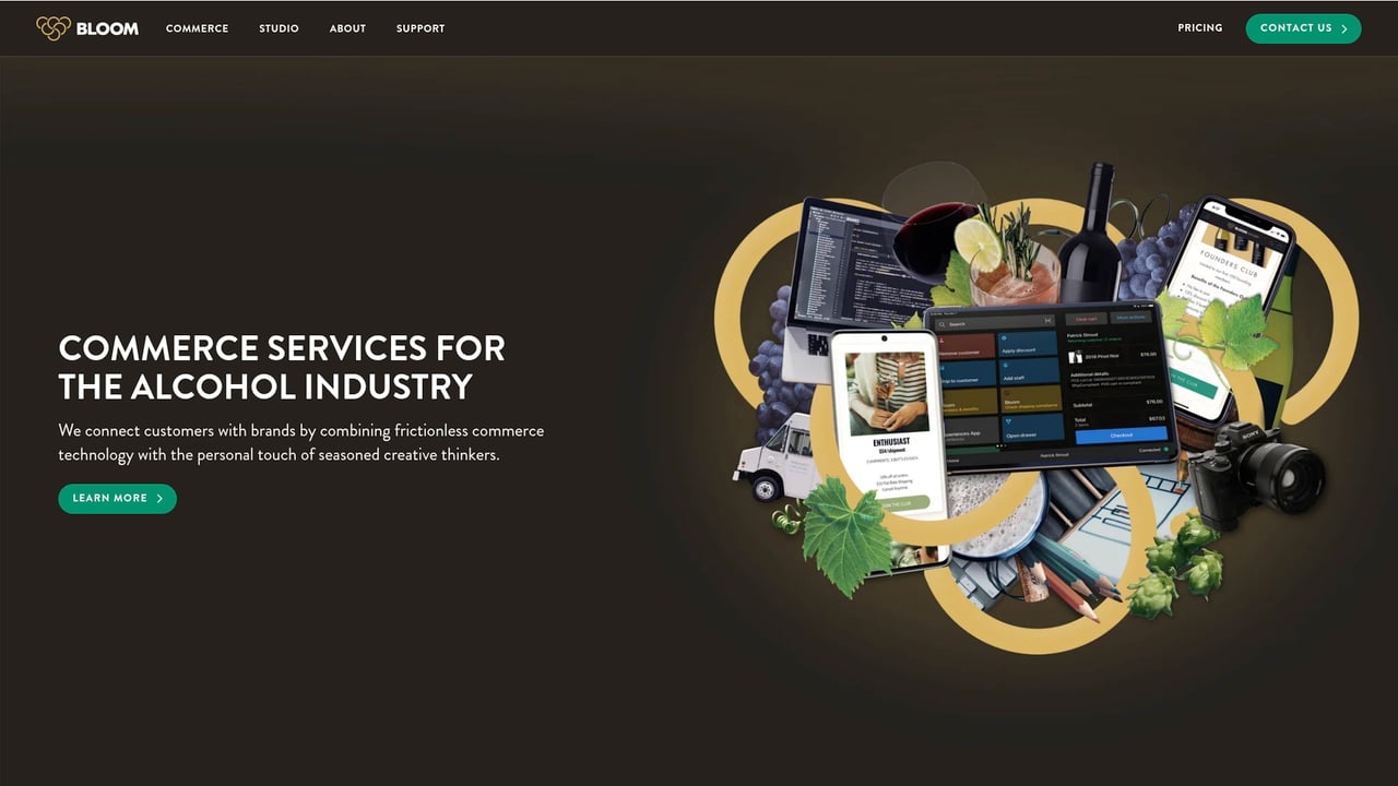 Screenshot of Bloom website