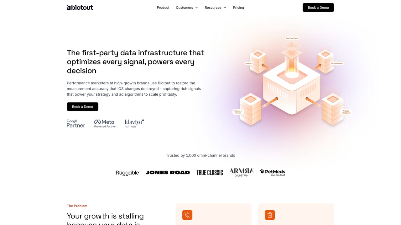Screenshot of Blotout EdgeTag website