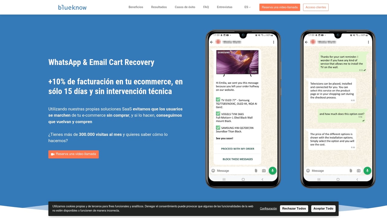 Screenshot of Blueknow website