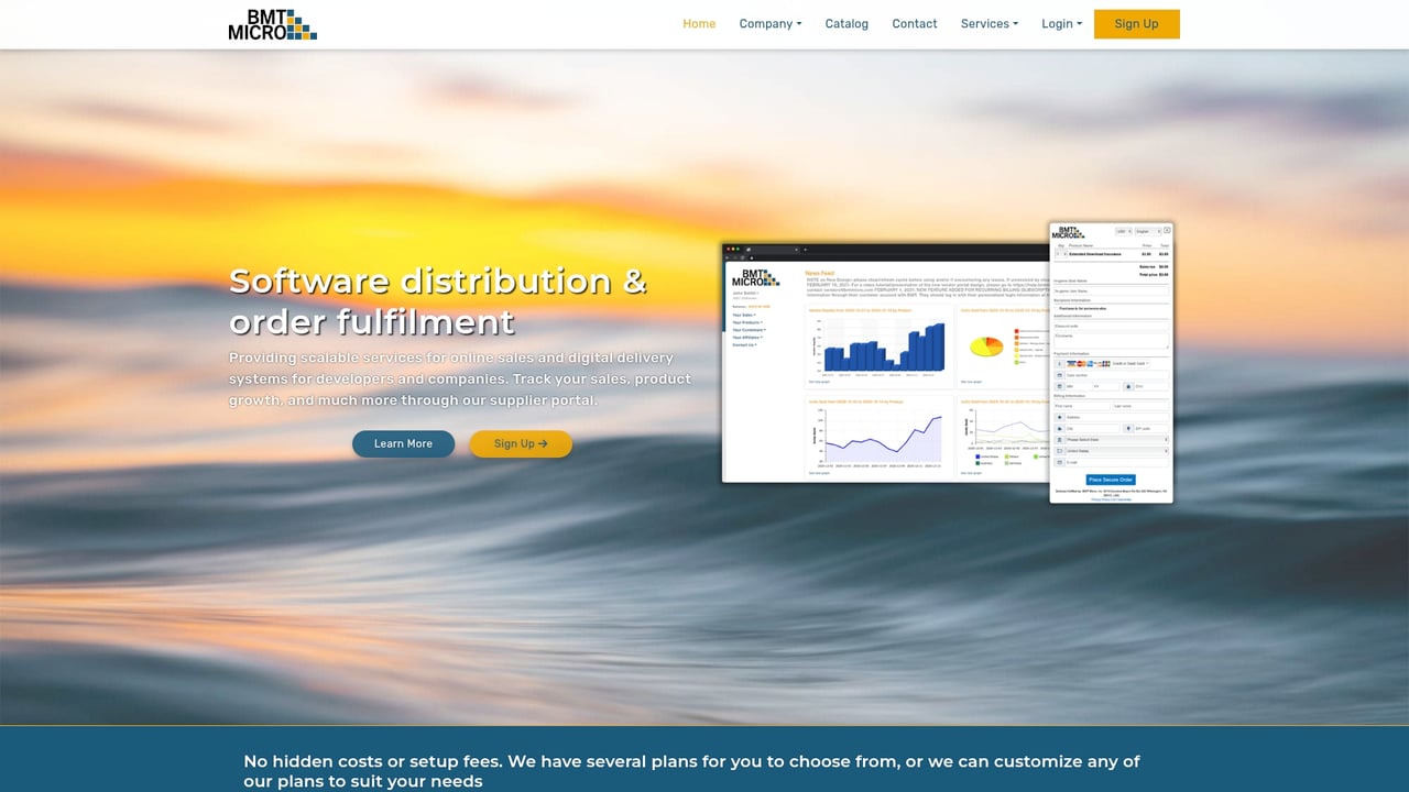 Screenshot of BMT Micro website
