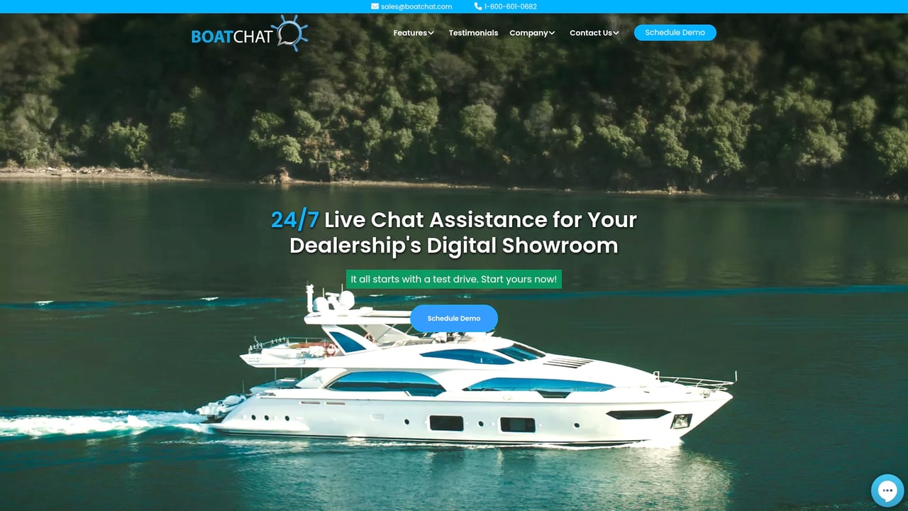 Screenshot of BoatChat website