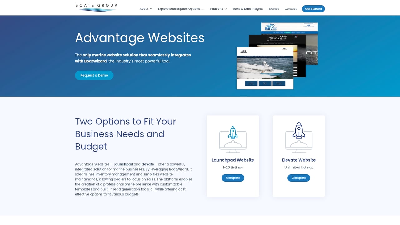 Screenshot of Boats Group website