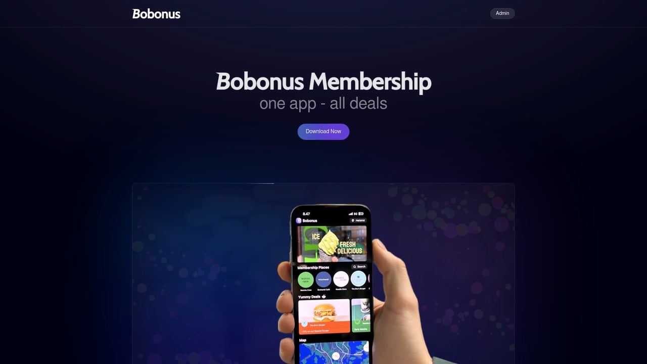 Screenshot of Bobonus website