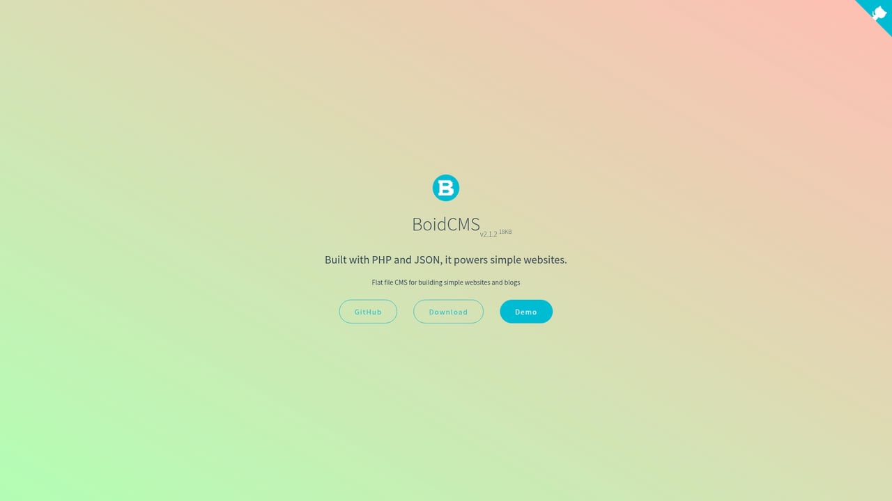 Screenshot of BoidCMS website