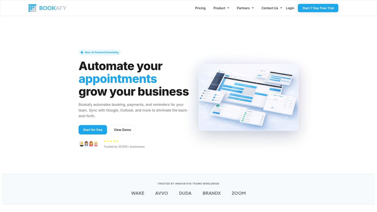 Screenshot of Bookafy website