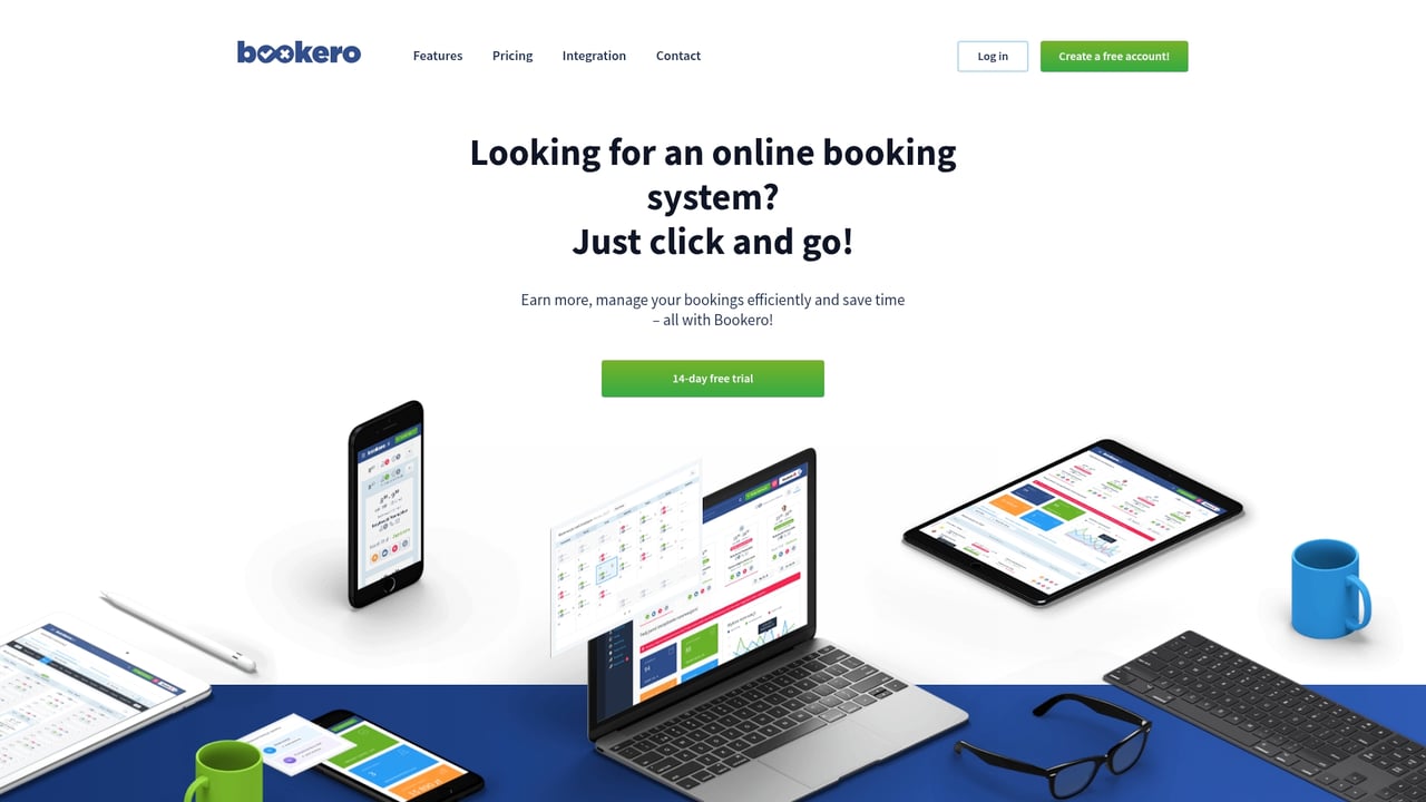 Screenshot of Bookero website