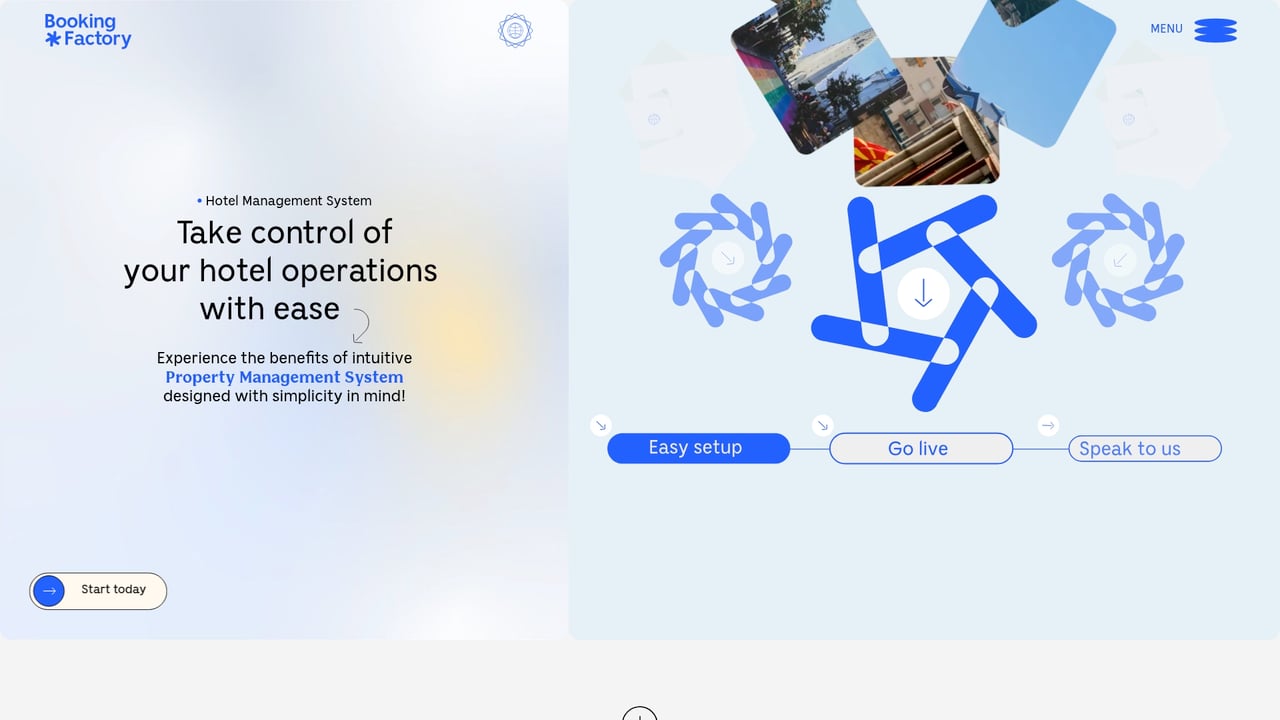 Screenshot of Booking Factory website