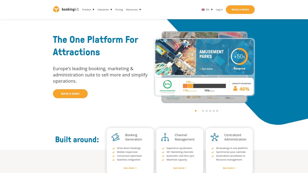 Screenshot of Bookingkit website