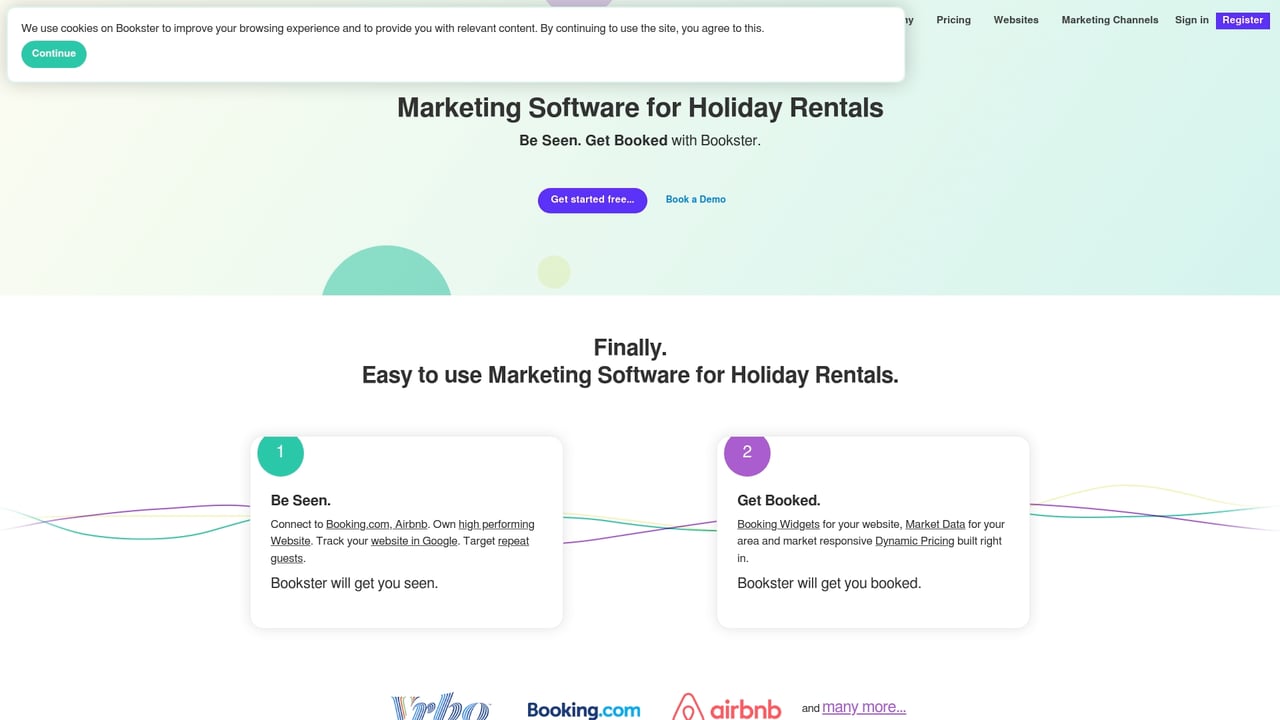 Screenshot of Bookster website