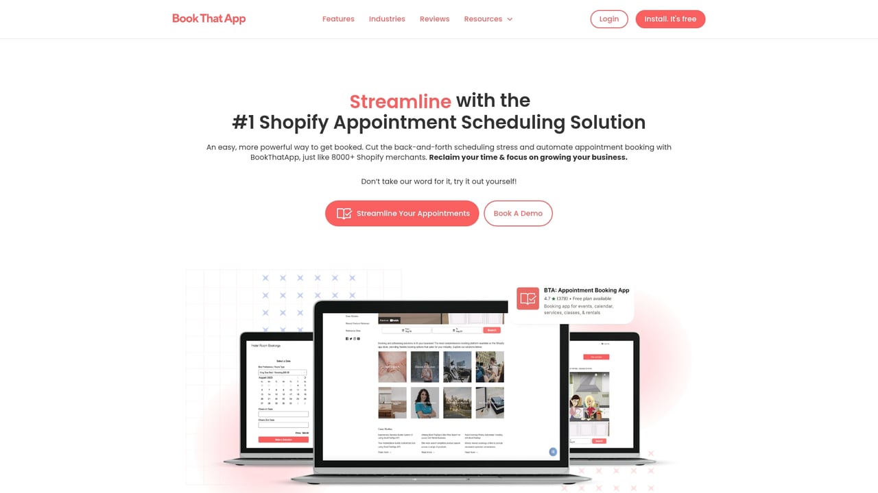 Screenshot of BookThatApp website